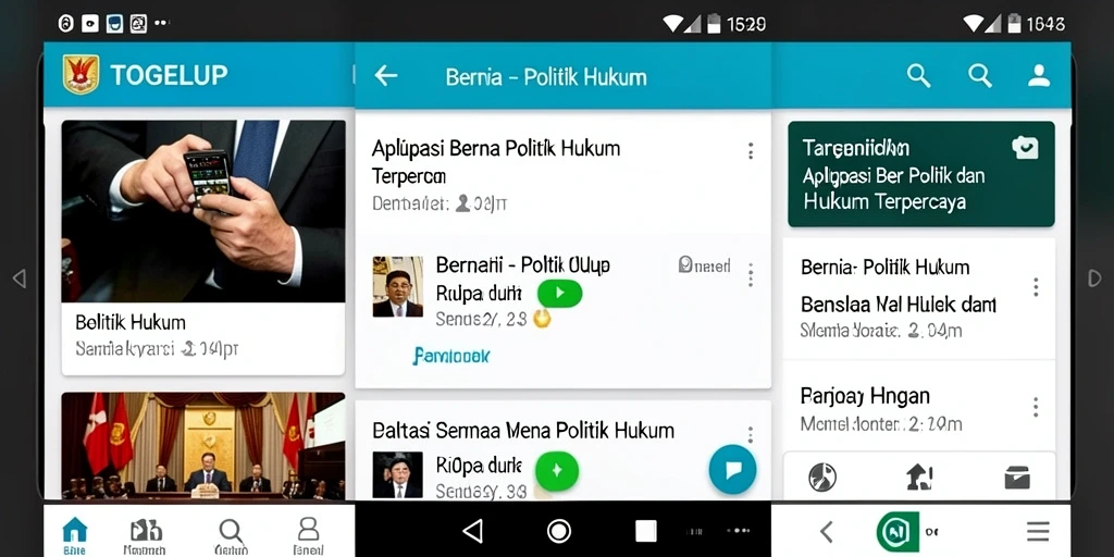 Tampilan antarmuka TOGELUP menampilkan informasi politik dan hukum yang jelas dan mudah dipahami.