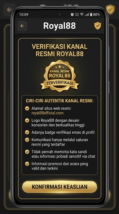Tampilan kanal resmi royal88